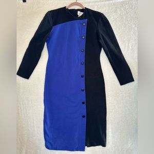 Vintage Brenner blue / black dress Size 11/12 fits like a medium